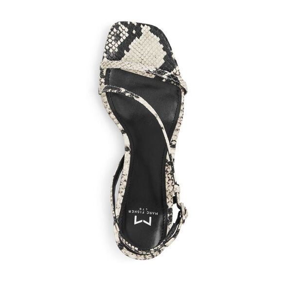 MARC FISHER Womens Black Snake Gove Kitten Heel Leather Slingback Sandal 10 M - Picture 3 of 4
